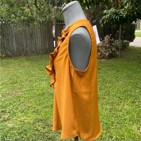 J. Crew Ruffle V-Neck Front Satin Crepe sleeveless Top Size S NWT - Picture 2 of 7